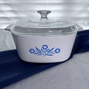 Vintage Corning Ware Blue Cornflower 3 Liter Casserole A-3-B/Pyrex A-9-C
